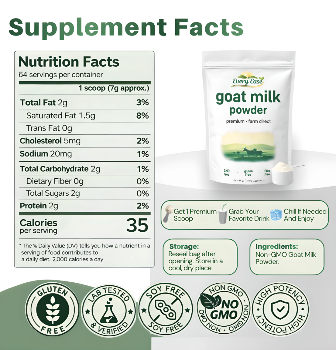 Goat Milk Daily Wellness Powder